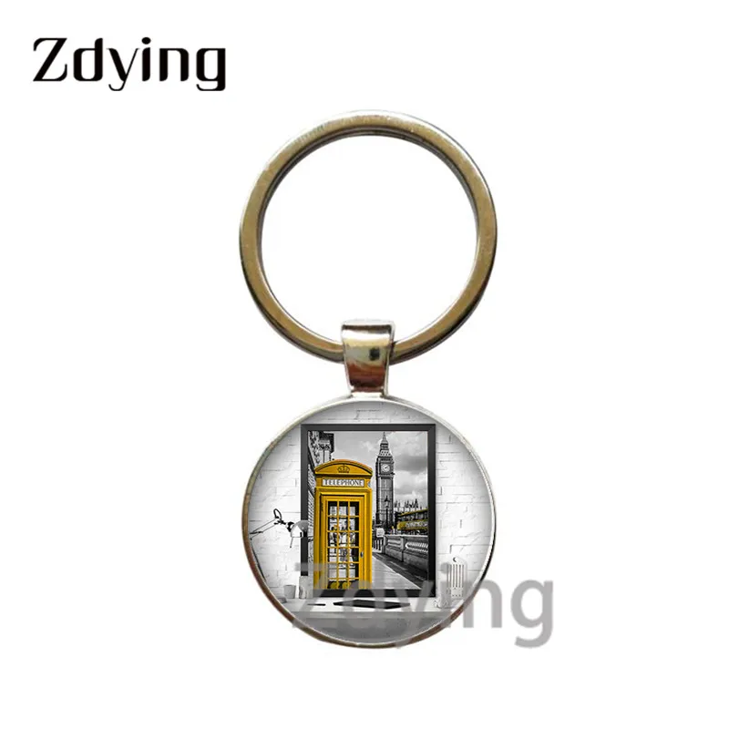 ZDYING винтажный Лондонский Ван автобус Англия телефонный брелок стеклянный