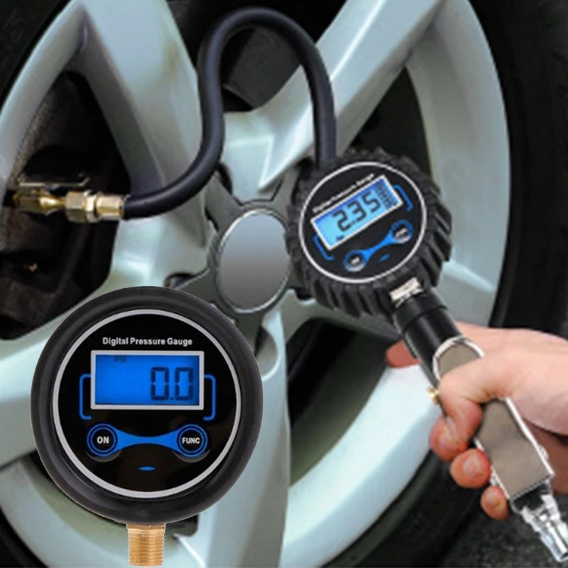 

Hot 1/8 NPT LCD Digital Tire Pressure Gauge Car Auto Motorcycle Tyre Air PSI Meter For Car Truck Motorcycle