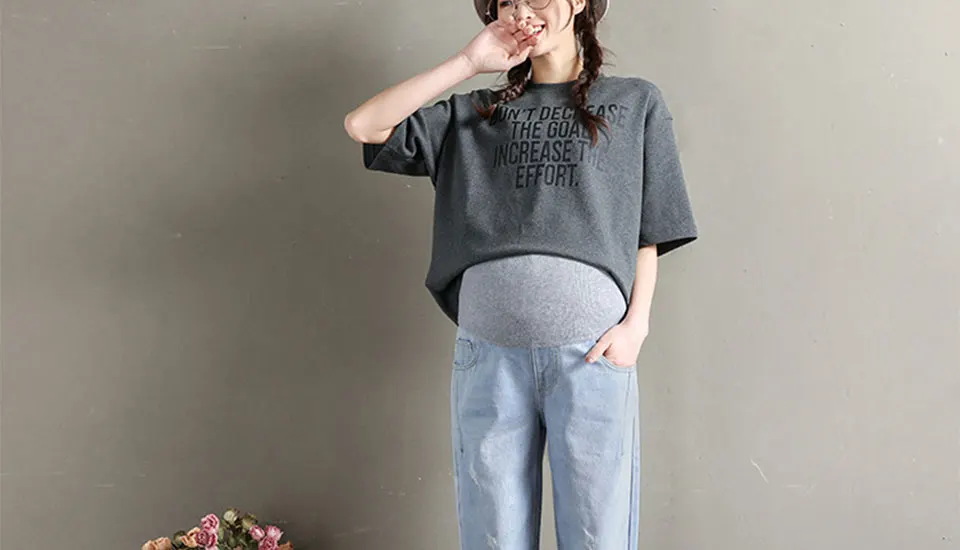 Корейская мода для беременных Леггинсы осенне-зимняя одежда брюки сохраняющие тепло однотонные брюки для беременных женщин женские джинсовые