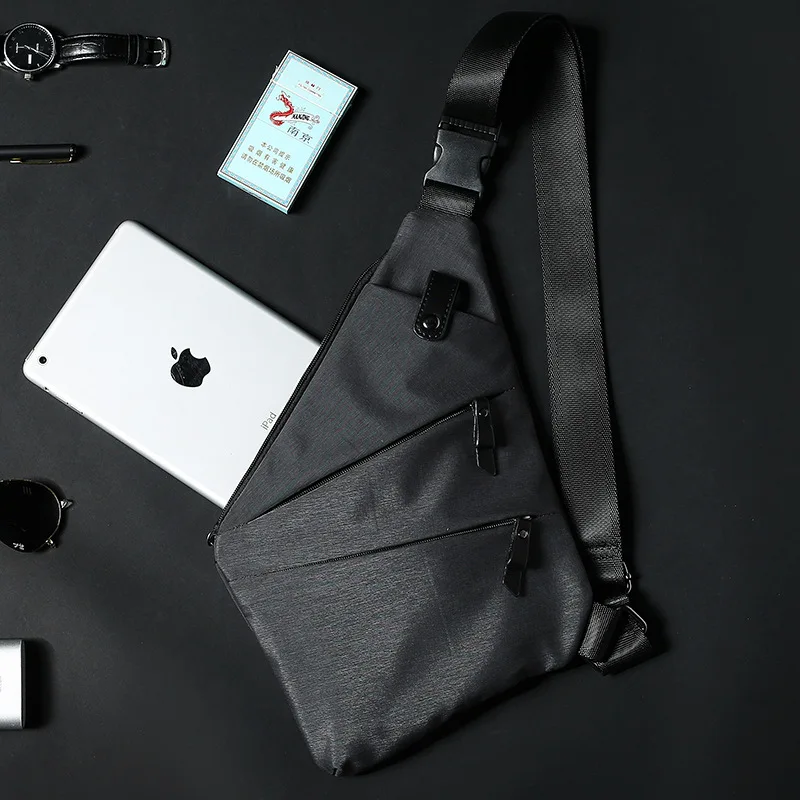 

New dumpling chest bag fashion Oxford canvas chest bag Japanese style trend small cycling bag tide