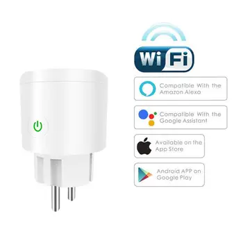Smart Plug WiFi Socket EU 20A Power Monitor Timing Function Tuya SmartLife APP Control Works With Alexa Google Assistant tanie i dobre opinie DigRepair Brak CN (pochodzenie) NONE Wtyczka elektryczna Komercyjne Do mieszkań Ogólnego przeznaczenia 100-240 v 100-240V