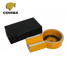 COHIBA сигарета портативная пепельница компактная алюминиевая сплав держатель для сигары черный пепельница настольная посуда пепельница умственное украшение