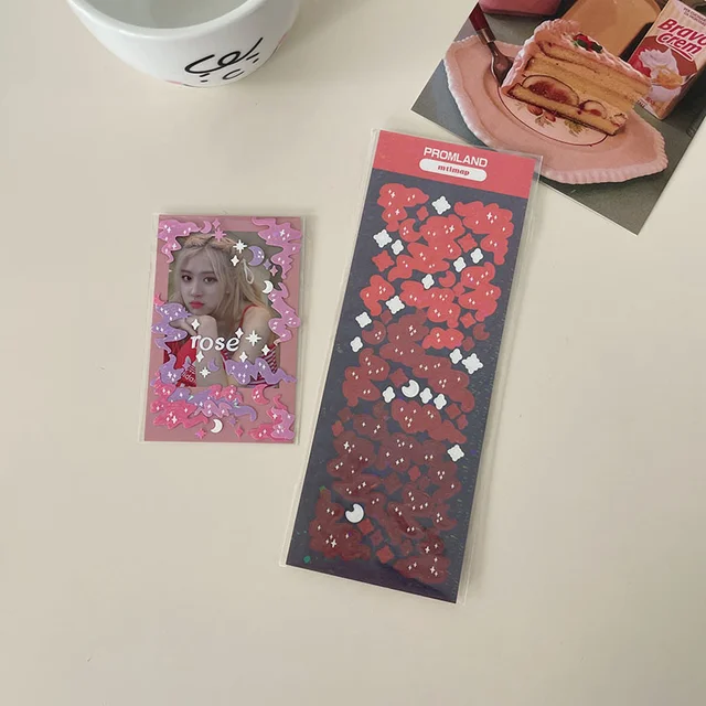 1Pc Gradient Ribbon Star Decoration Laser Stickers Scrapbooking Hand Account Kawaii Stationery Korean Sticker School Suppliesr 1Pc Laser stickers A