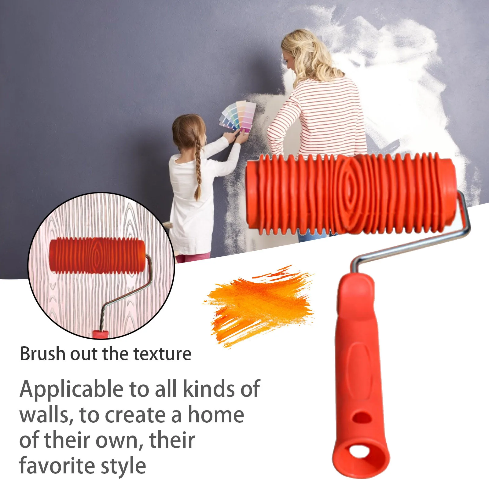 Diy Imitation Wood Grain Tool Wood Grain Roller Grain Painting Tool Set