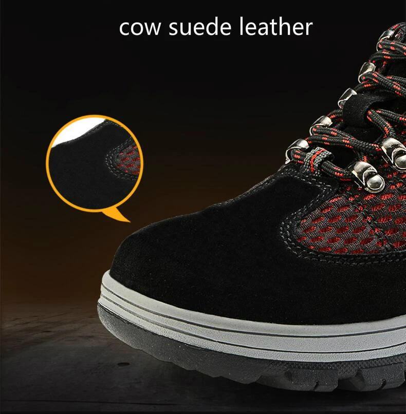 large size men's casual breathable steel toe cover working safety shoes outdoors construction site worker security boots protect