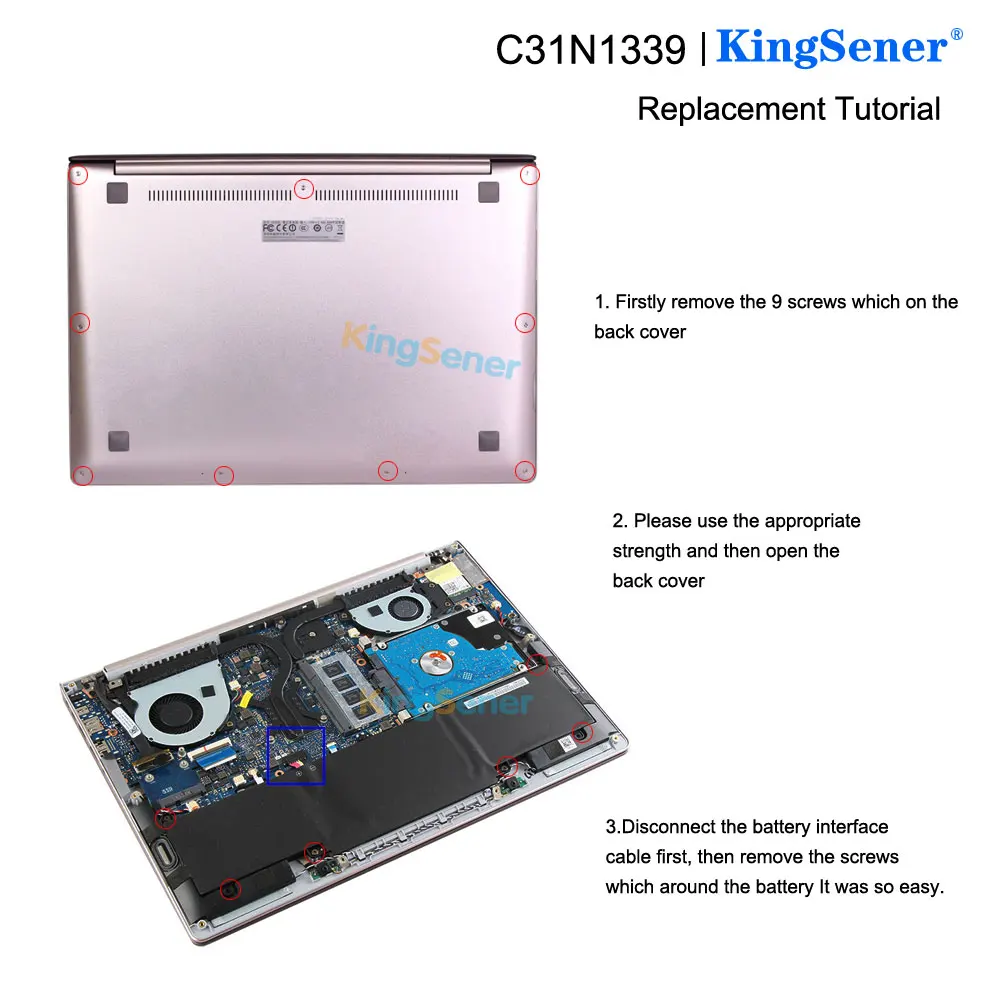 KingSener C31N1339 Аккумулятор для ноутбука Asus Zenbook UX303L UX303LN TP300L TP300LA TP300LJ Q302L Q302LA Q302LG C31N1339 50WH