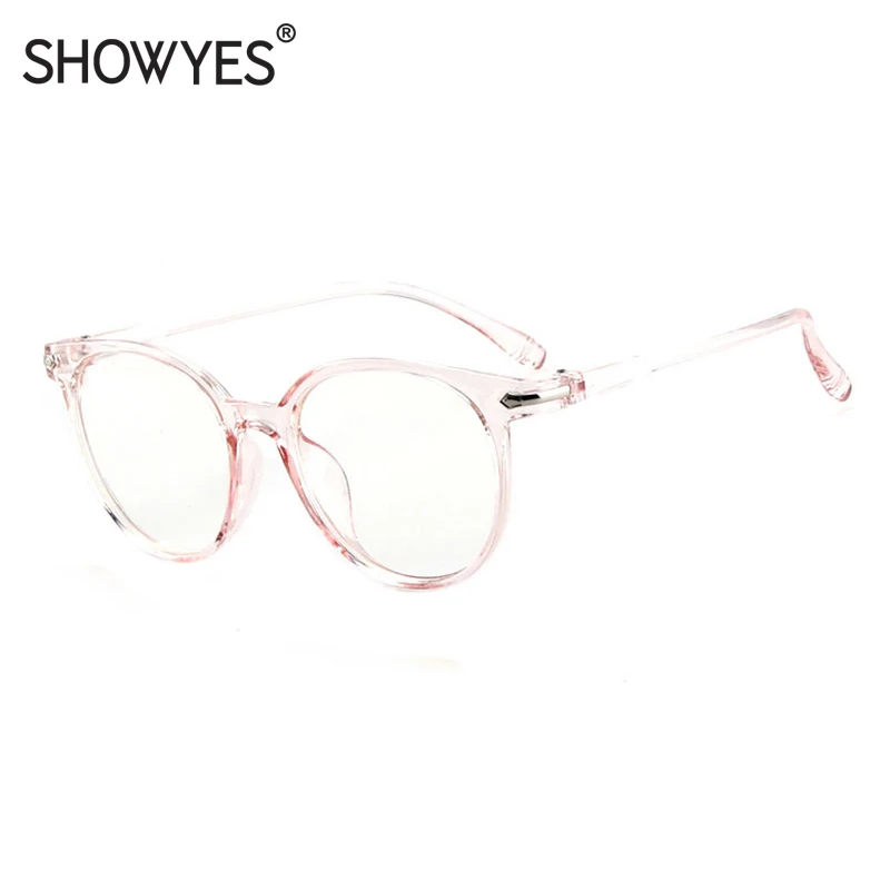 SHOWYES оправа для очков для женщин Близорукость оправа для очков ацетат круглый чистый прозрачный цвет оптические мужские очки 104