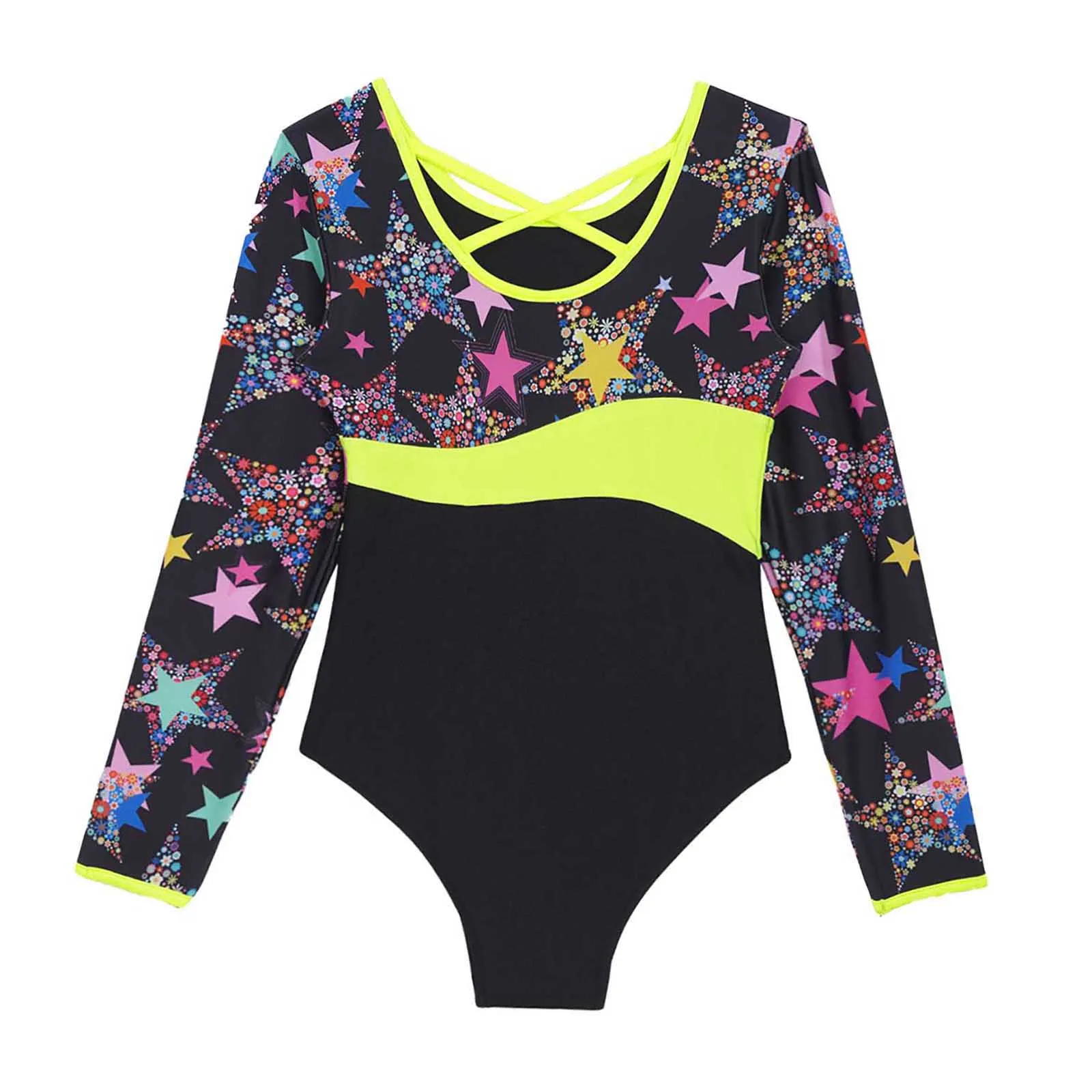 Kids Tutu Ballet Dress Long Sleeved Gymnastics Leotard Bodysuit One-piece Girls Ballet Leotards Dancing Dress Jumpsuit Dancewear