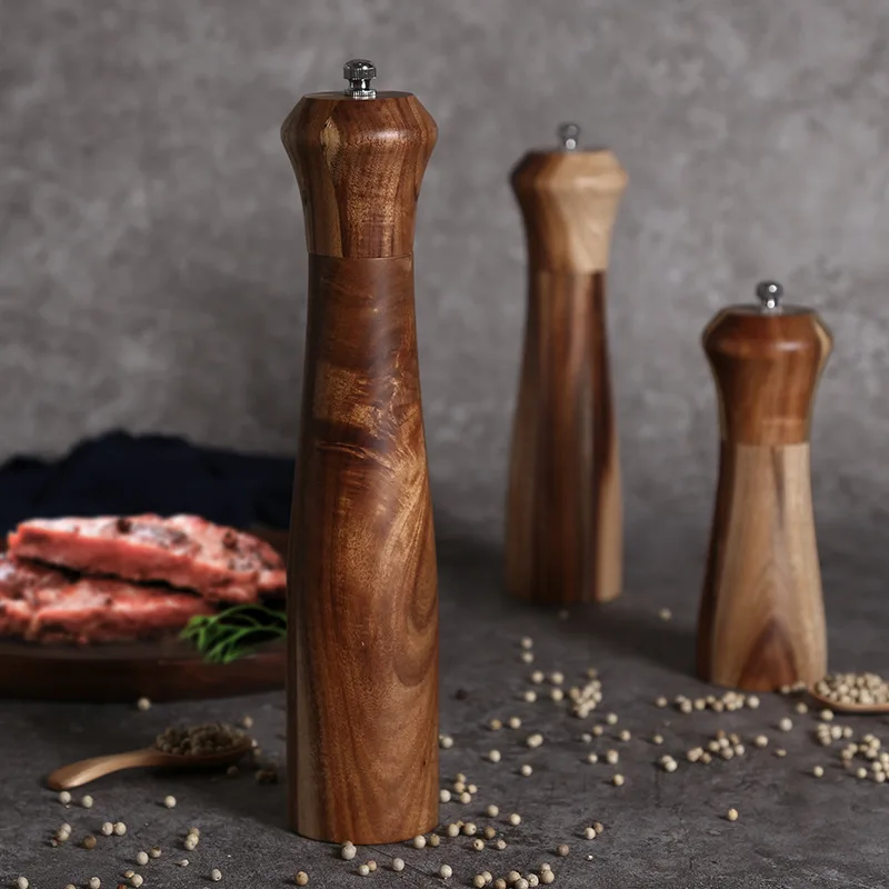 Classical Manual Salt And Pepper Grinder Oak Wood Seasoning Spice Grinder  5/8/10Inch Multi-purpose Mill Kitchen Cooking BBQ Tool - AliExpress