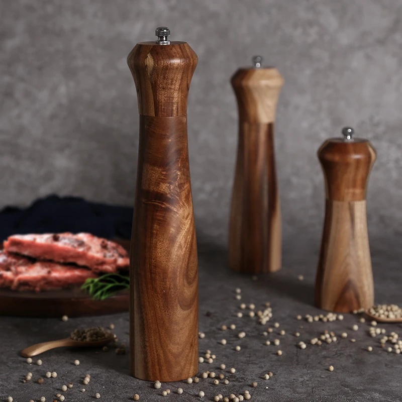 Manual Pepper Grinder Acacia Wooden Grinder Coarse Salt Pepper