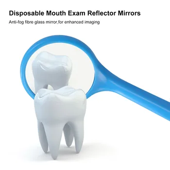 

100pcs Mouth Exam Reflector Mirrors Disposable Dental Mirror Anti-fog Lens Dental Tooth Whitening Oral Hygiene Care Tool