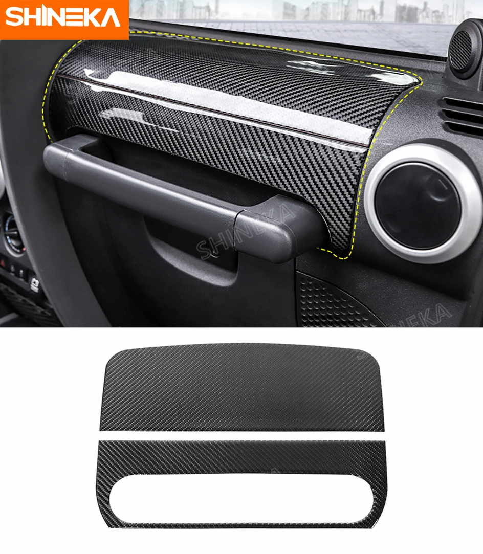 SHINEKA интерьерные молдинги для Jeep Wrangler JK 2007-, декоративные наклейки из углеродного волокна, комплект аксессуаров для Jeep Wrangler JK