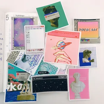 

12Pcs/Pack Vintage Computer Design Sticker DIY Craft Scrapbooking Album Junk Journal Planner Decorative Stickers