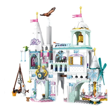 

4 IN 1 Snow World Series Princess Ice and Snow Castle Set Bricks Girls Friends Building Blocks Toys