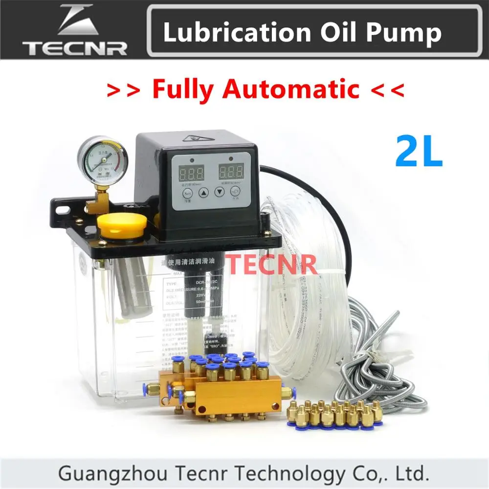 2L Dual Digital Display Automatic Electric Lubrication Pump Oiler NC Pump+Gauge 
