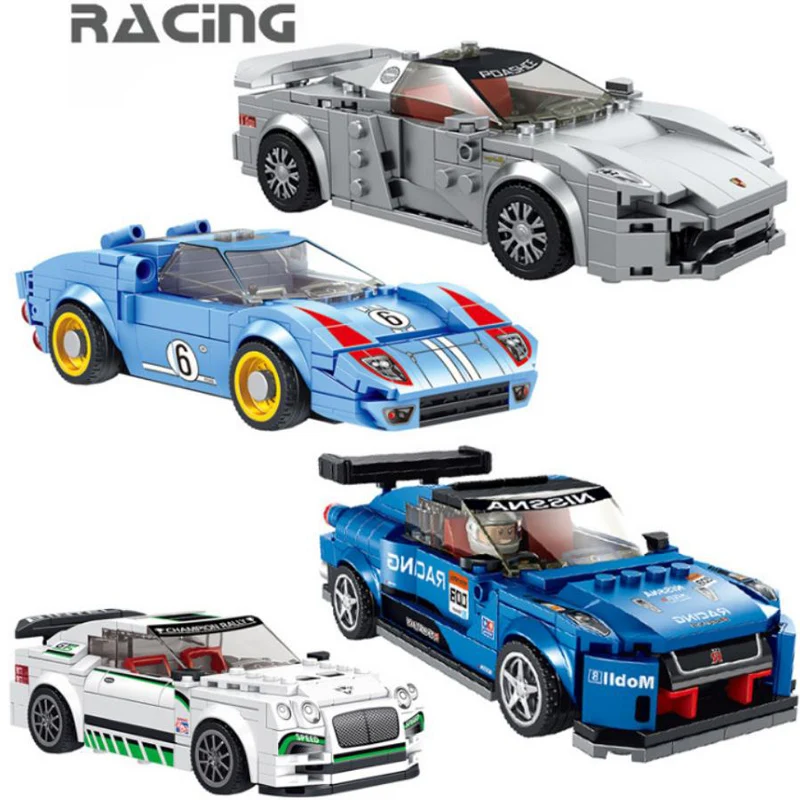

City racing building block Bentleying gt3-r pors 918 ford gt40 Nissans gtr racer figures SUPER SPORT CAR bricks toys for gifts