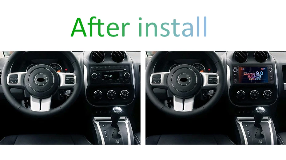 Discount Android 9 Car Multimedia DVD Player Radio For Chrysler 300C jeep Compass/Dodge/Grand Cherokee GPS Navigation stereo FM obd2 DSP 3