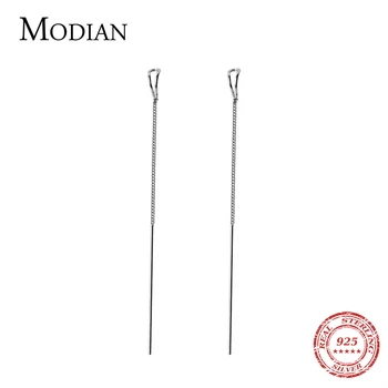 

Modern Minimalist Simple Charm Long Chain Drop Earrings for Women Girls 925 Sterling Silver Dangle Earring Korean Style Jewelry