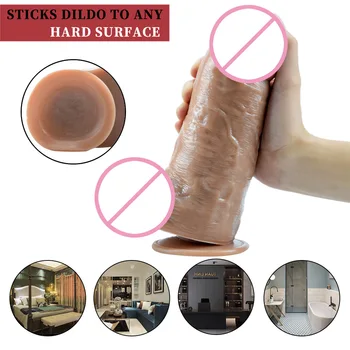 25*8CM Long Dildo Giant Super Huge Dildo Suction Cup Big Anal expander Butt Plug Large Dildos Realistic Sex Toys For Women 5