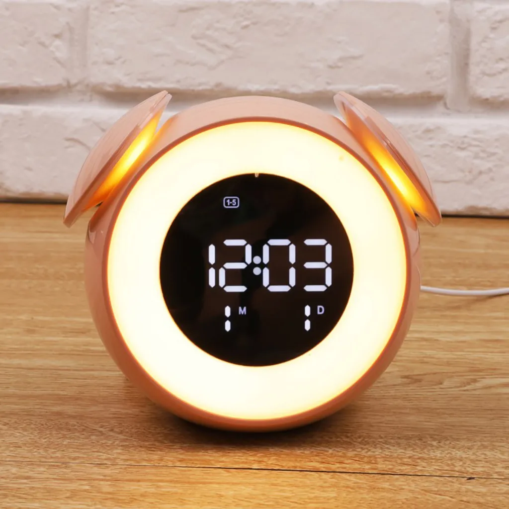 Светодиодный зеркальный будильник часы детский тренажер для сна будильник светильник контроль гриб прикроватный ночной Светильник украшение для дома часы