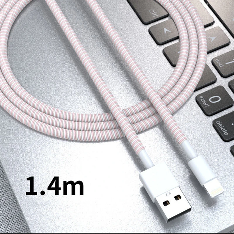 Charging Rope 1.4m Color Phone Wire Cord Rope Protector Spring Protection Rope For ...