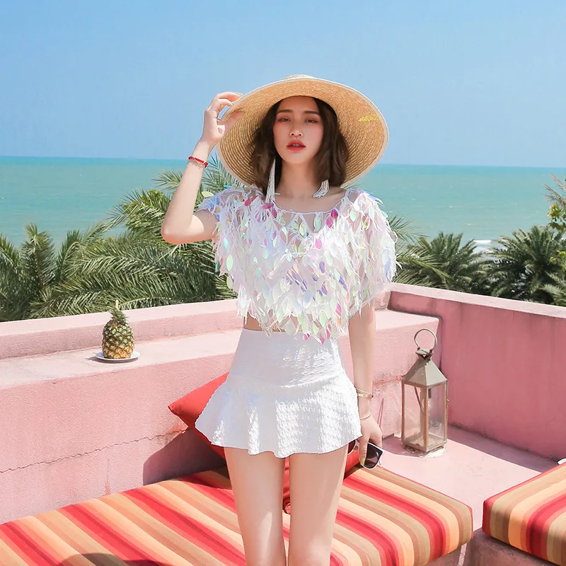 

Bathing Suits Women Bikini 2019 Swimsuit For Swimsuits Woman Two Pieces Korea Swimwear Three Piece Sexy Split Skirt Push Up