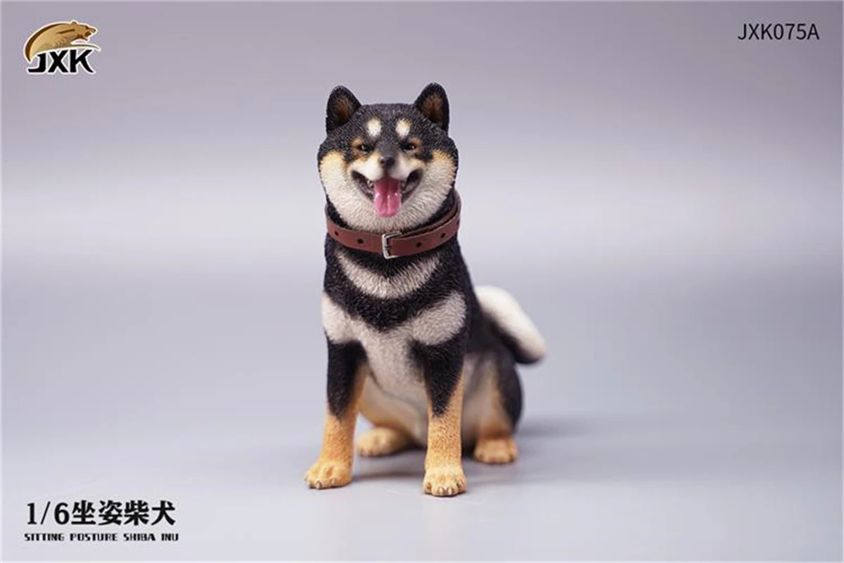 JXK 1/6 Sitting Smile Shiba Inu Model Figure Pet Animal Toy Adult