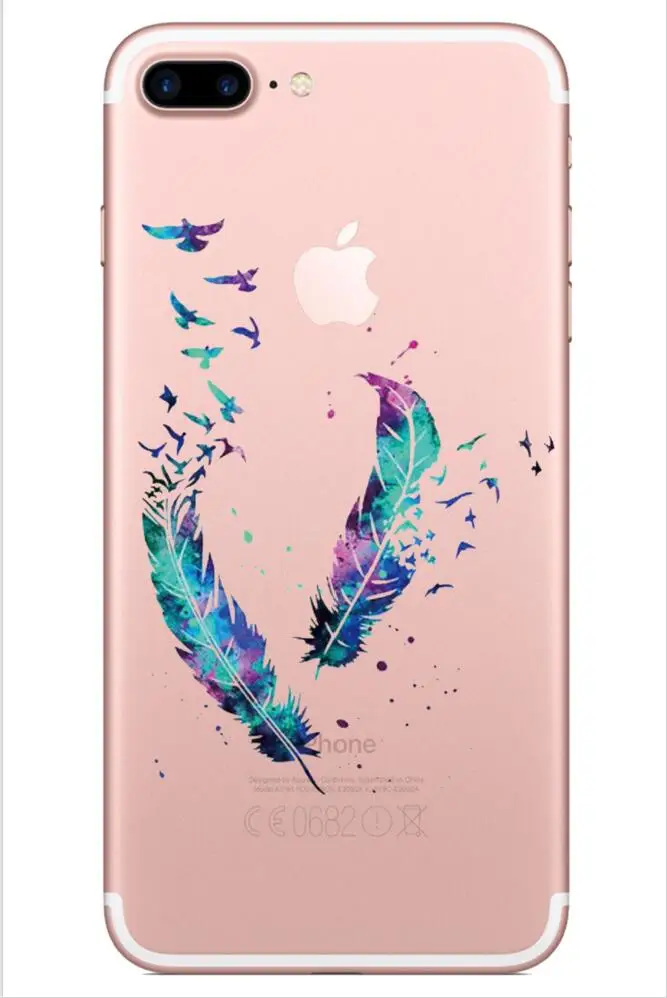 

Colorful Feathers Gently Restores Ancient Ways Abstract TPU Phone Case Shell for IPhone 5S SE 6 6sPlus 7 8 Plus X XS XR XS MAX