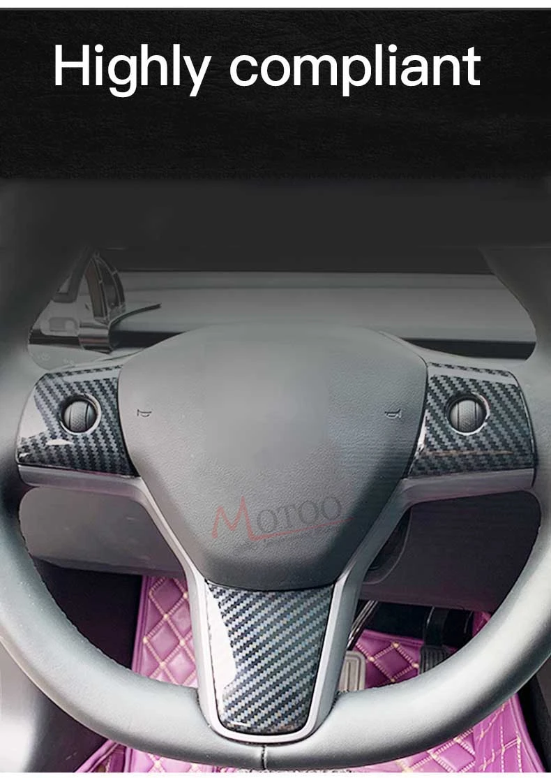 Накладка на рулевую панель колеса из углеродного волокна подходит для Tesla модель 3