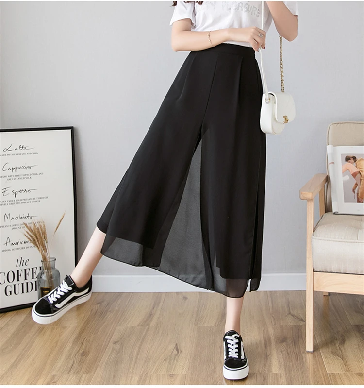 Ice Silk Chiffon Wide-legged Pants 