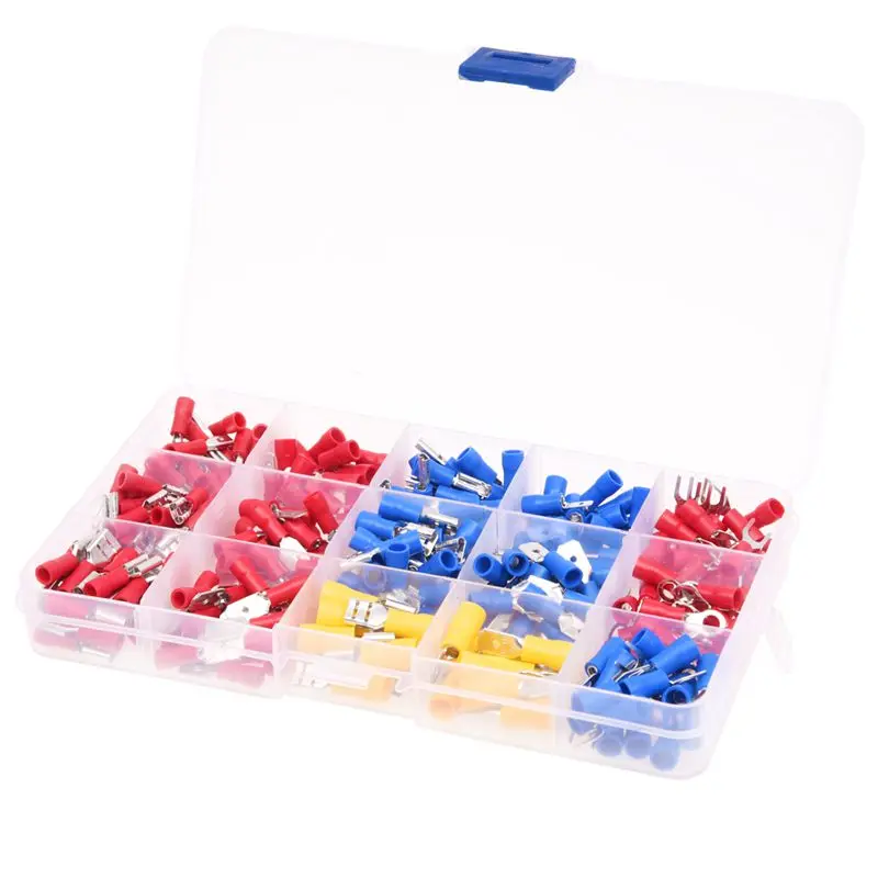 

280x Terminals Electrical Connectors flat insulated crimp crimping Assortment