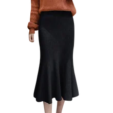 Новинка, винтажная Женская трикотажная юбка с высокой талией, юбки в стиле хип-хоп, серые, черные, большие и маленькие 617