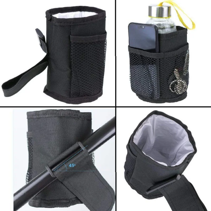 Waterproof Universal Baby Stroller Pram Buggy Pushchair Hanging Cup Bottle Drinks Holder Pocket Organizer water Bag Mesh AHPU