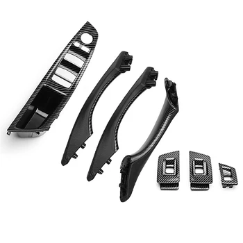 

7Pcs Genuine Leather For BMW 5 Series F10 F11 F18 2010-2017 Car Interior Door Handle Inner Panel Pull Trim Cover Left Hand Drive