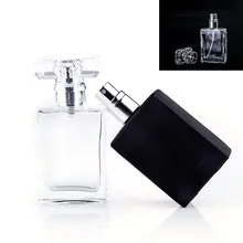 1 шт. 30 мл стеклянная Квадратная бутылка для духов пустая распылитель флакон для духов Кристально Прозрачная черная бутылка для духов