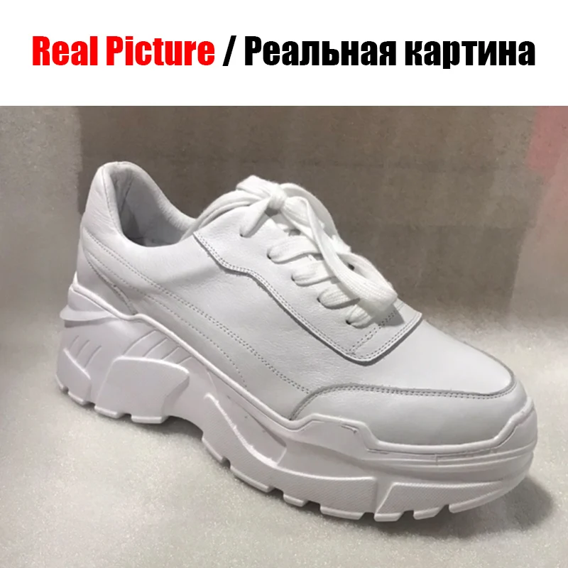 DORATASIA/Новинка года; обувь для папы из натуральной коровьей кожи; Модные женские кроссовки на толстой подошве; кожаная женская обувь на плоской платформе