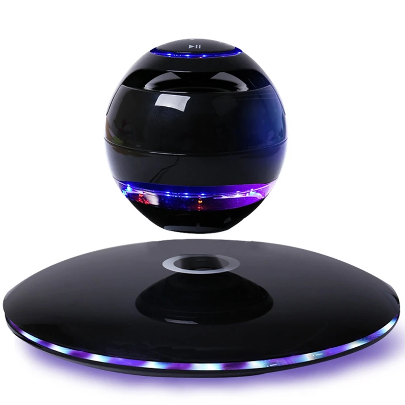 Новая магнитная левитация 3D Bluetooth динамик вращающийся с красочным Светодиодный поддержка для IOS Android телефон Hands-Free Звонки черный ЕС