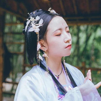 

Accessories hairpin clip imitation Miao Yin hanging fringed butterfly and wind silver bell ancient headdress hair pin