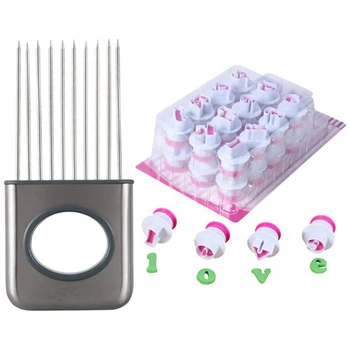 

Onion Holder Vegetable Potato Cutter Slicer Stainless Steel Fork Slicing & DIY Baking Big Letter Spring Biscuit Mould