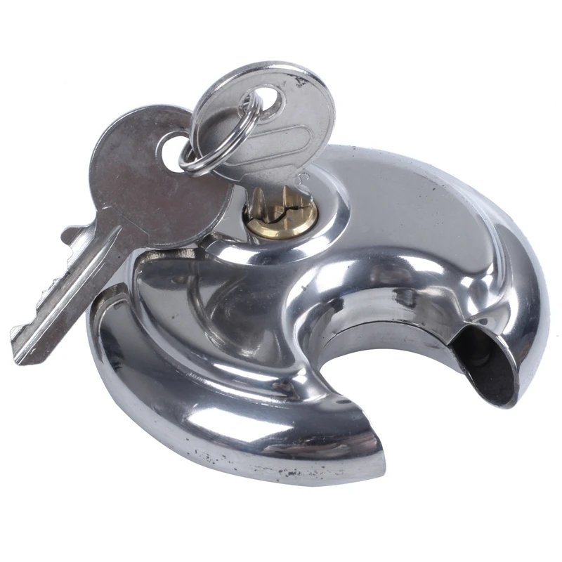 

PADLOCKS HEAVY DUTY 70MM ROUND CIRCULAR DISC PADLOCK with 2 KEY