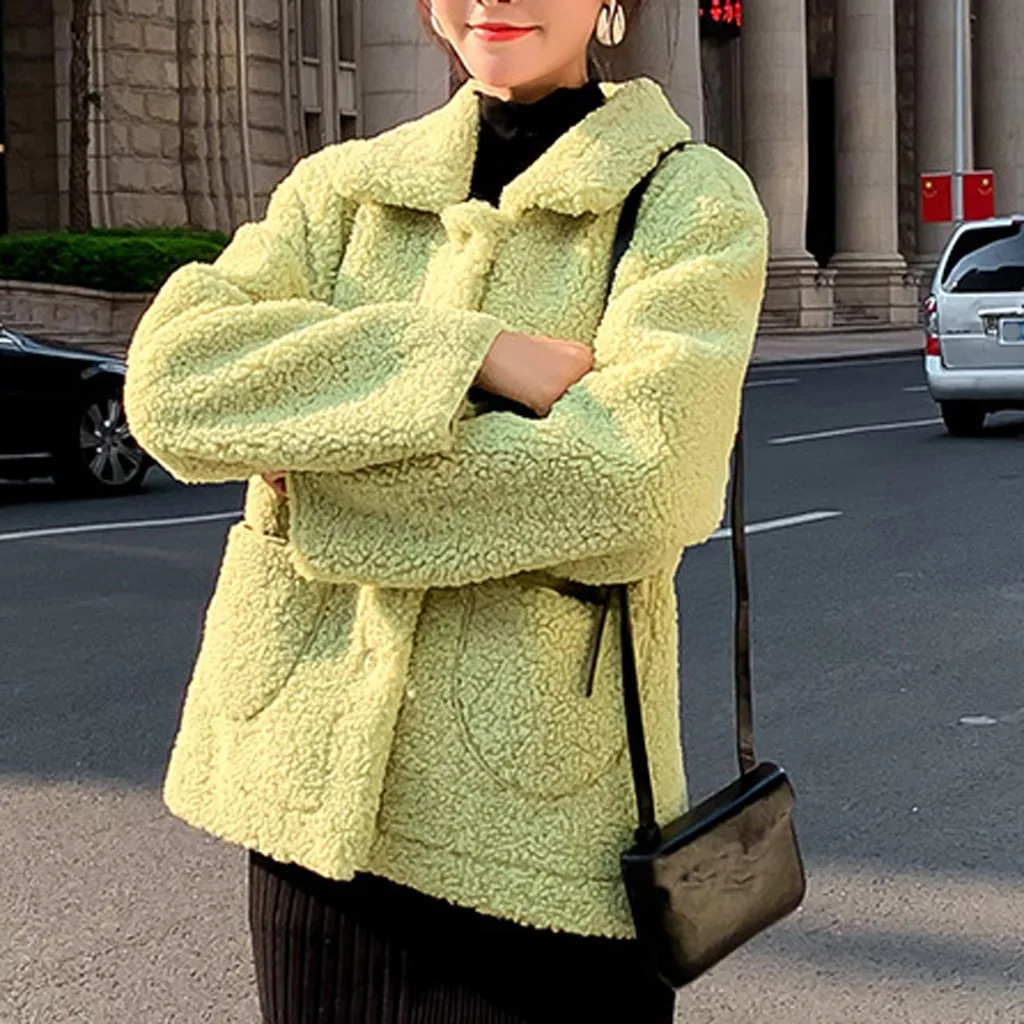 Свободное Женское пальто из страуса, Повседневная зимняя Базовая куртка, женская модная теплая однотонная осенняя куртка на пуговицах, женская уличная куртка N30