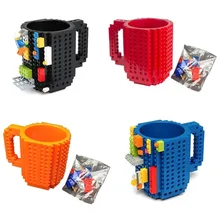 4 цвета, креативная кружка с молоком, кофейная чашка, сборная кирпичная кружка, чашки, держатель для питьевой воды для LEGO, строительные блоки, дизайн, Прямая поставка