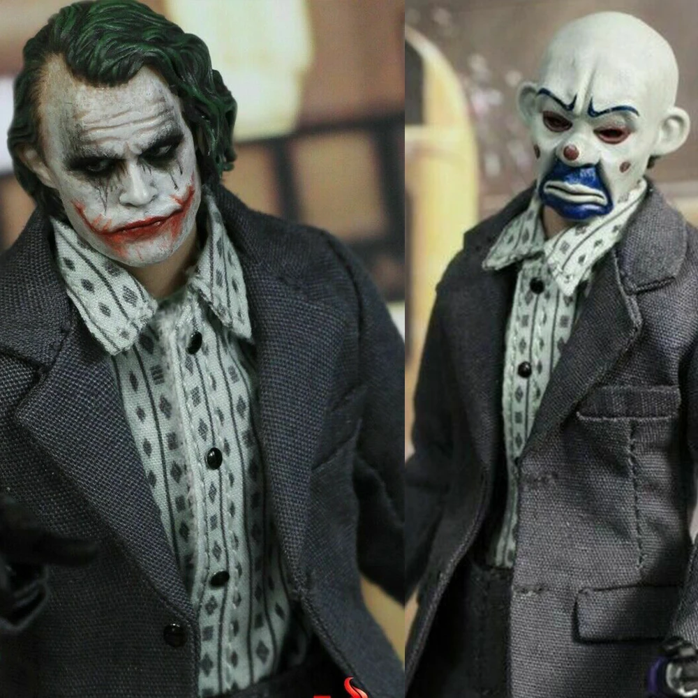 1/6 figure bank robbers Joker face Clown Heath ledger mask Suitable for head 1/6 figure bank robbers Joker face Clown Heath ledger mask Suitable for head