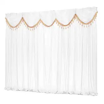

Removable Wedding Party Backdrop Curtain Background Decor Draping Swags Colorful Ice Silk Cloth Decor 2M X 2M