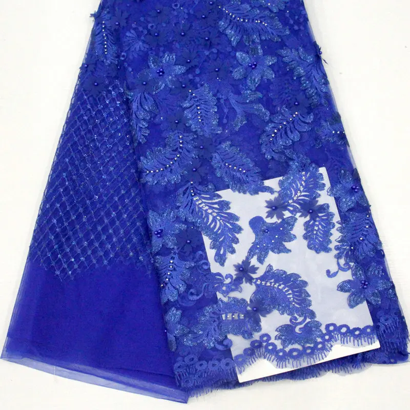 

Latest African Sequins Net Lace Fabric for Nigeria Women Dress 5 yards with High Quality Lace Nigeria Beads Embroidery Lace