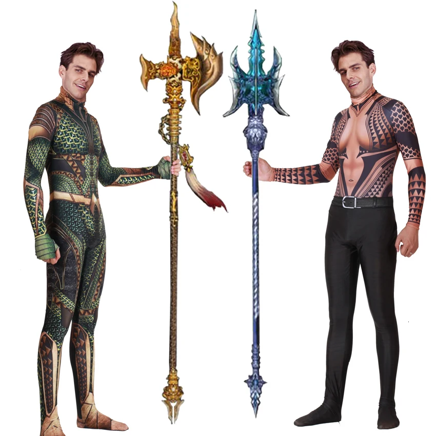3Dprint Tattoo Justice League Aquaman Cosplay Costumes DC Comic-con zentai Tight Jumpsuit Man Hallo