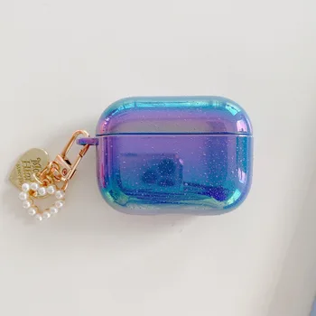 

fundas sFor AirPods pro case luxury Korea Pearl conch Ornaments keyring Silicone headphone Case For air pods pro 3 Cases