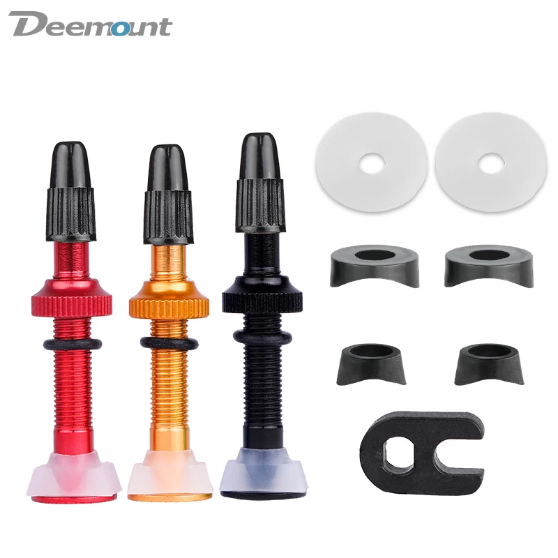 bicycle tubeless valve bicycle valve bicycle valve core bicycle air valve Deemount 1Pair 40/45/60mm CNC Machined Presta Valves for MTB Road Bike Tubeless Tires Brass Core