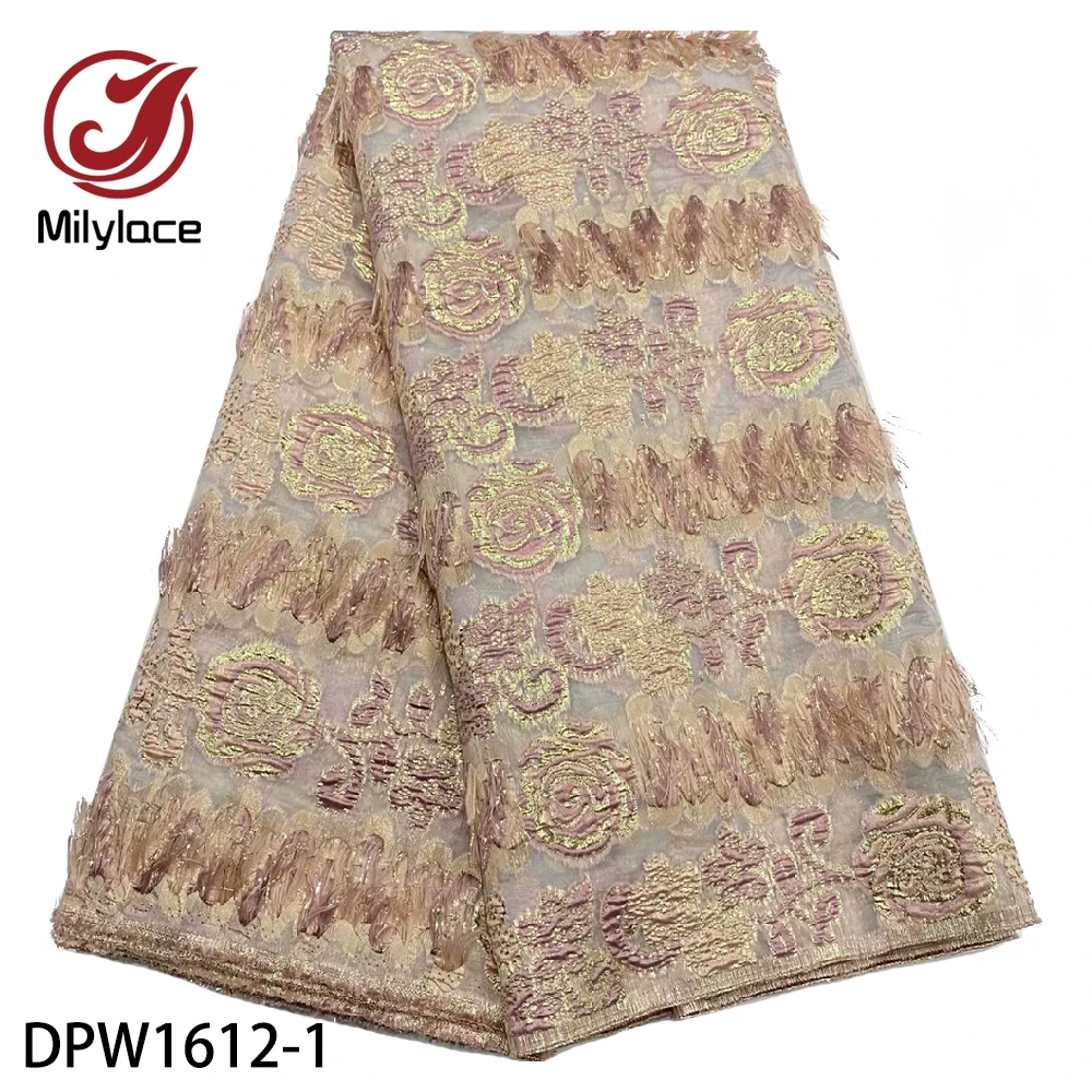 Beautiful Embroidered Brocade Fabric Abrasion-Resistant African French Tulle Lace for Party 5 Yards Per Lot DPW-1612 | Дом и сад