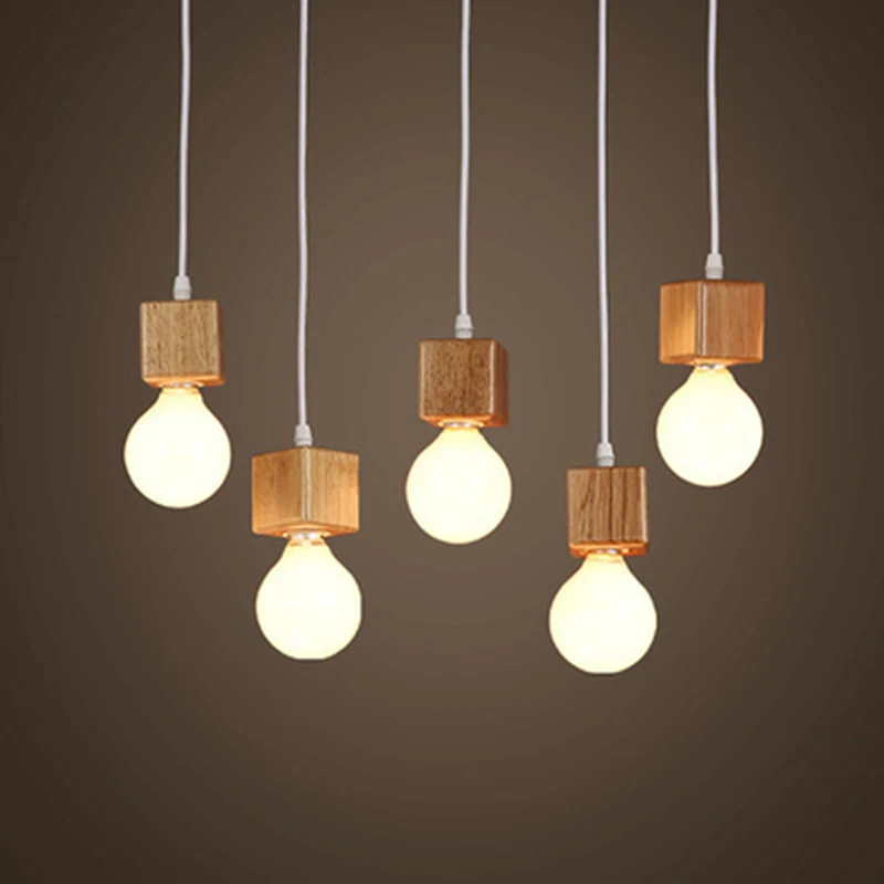 

Nordic Wood Personality Art Chandelier Restaurant Creative Chandelier Rodern Living Room Bedroom Lamp